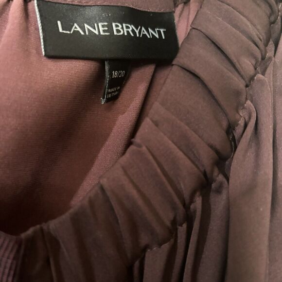 Lane Bryant Top Womens 18 20 Multicolor Boho Print Cold Shoulder Keyhole Blouse - Picture 5 of 7